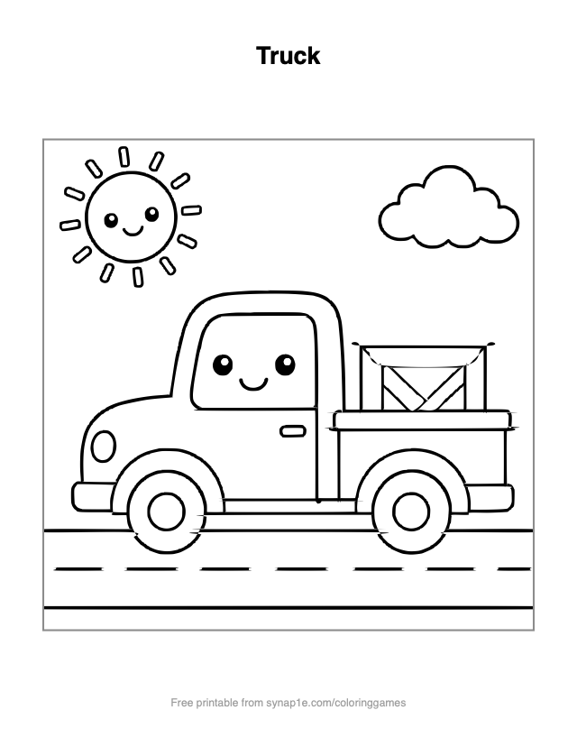 Truck — free printable vehicles coloring page