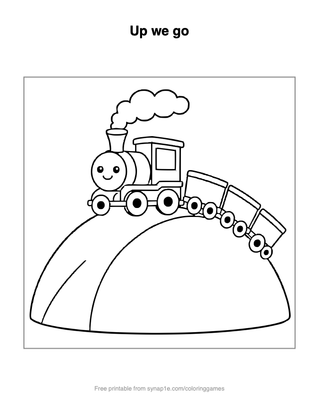 Up we go — free printable vehicles coloring page