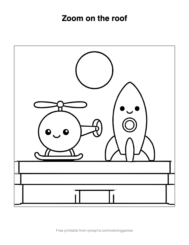 Zoom on the roof — free printable vehicles coloring page
